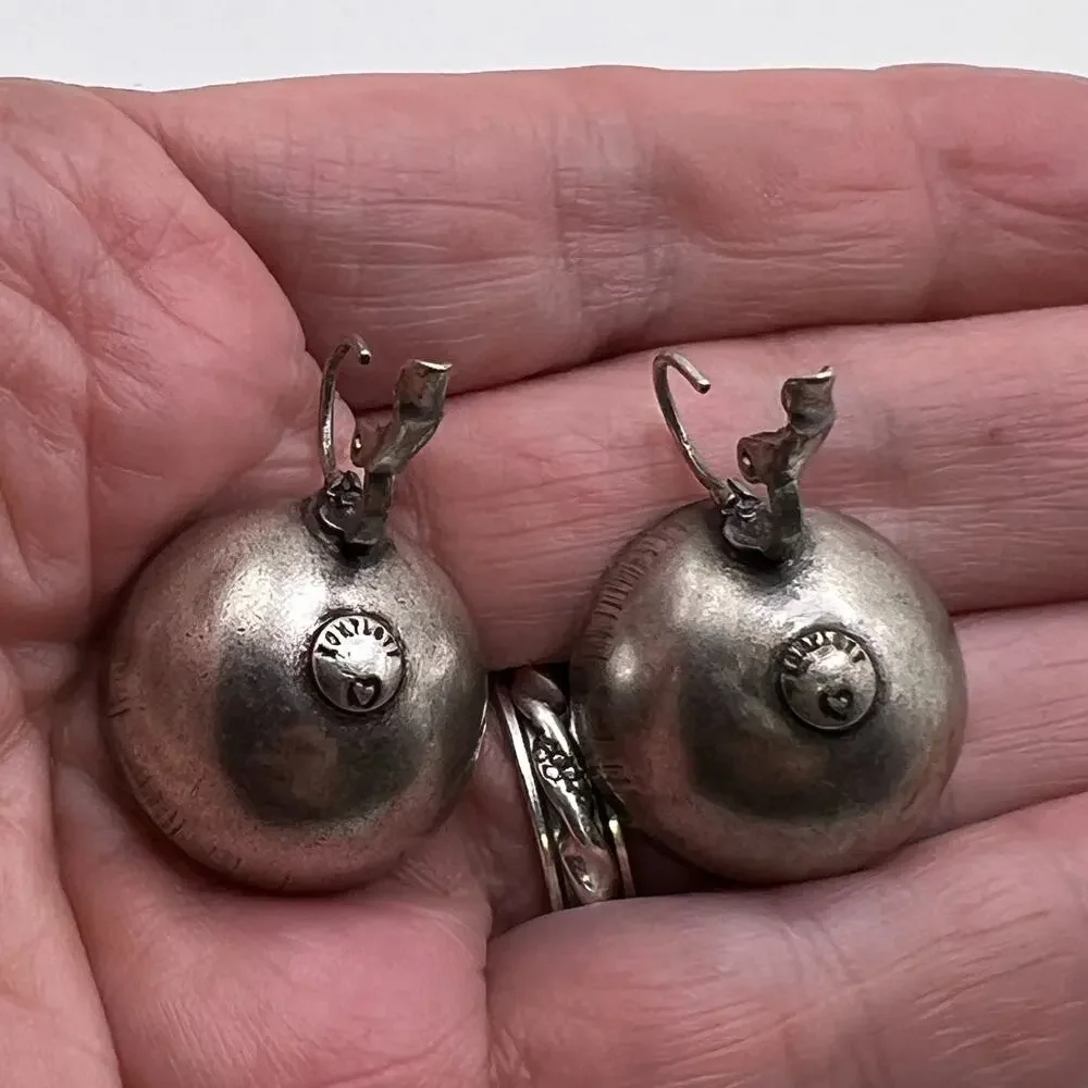 Vintage KONPLOTT Concave Purple Crystal Earrings - Picture 5 of 8